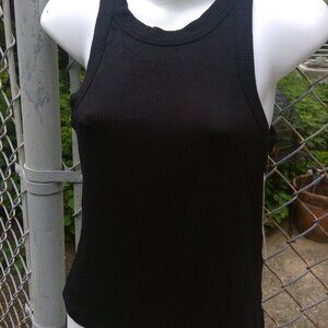 Black Tank Top Ribbed Size XL NWT